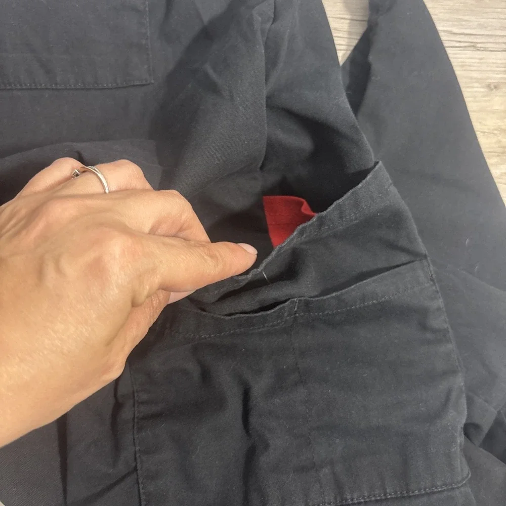 Dickies Women's L black Straight Loose Fit Scrub Pants Cargo Pocket 86206